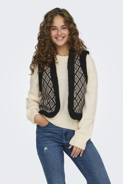 Only onljessie aztec teddy waistcoat cs